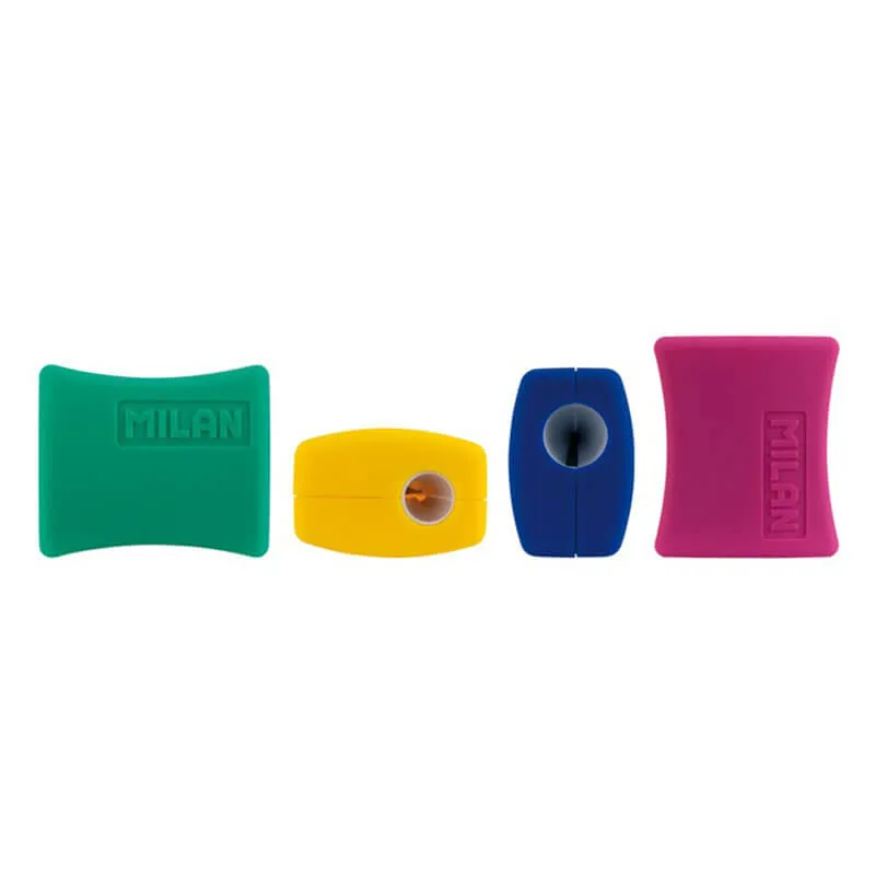 SACAPUNTAS DOBLE CON DEPOSITO COLORES MILAN — Milan