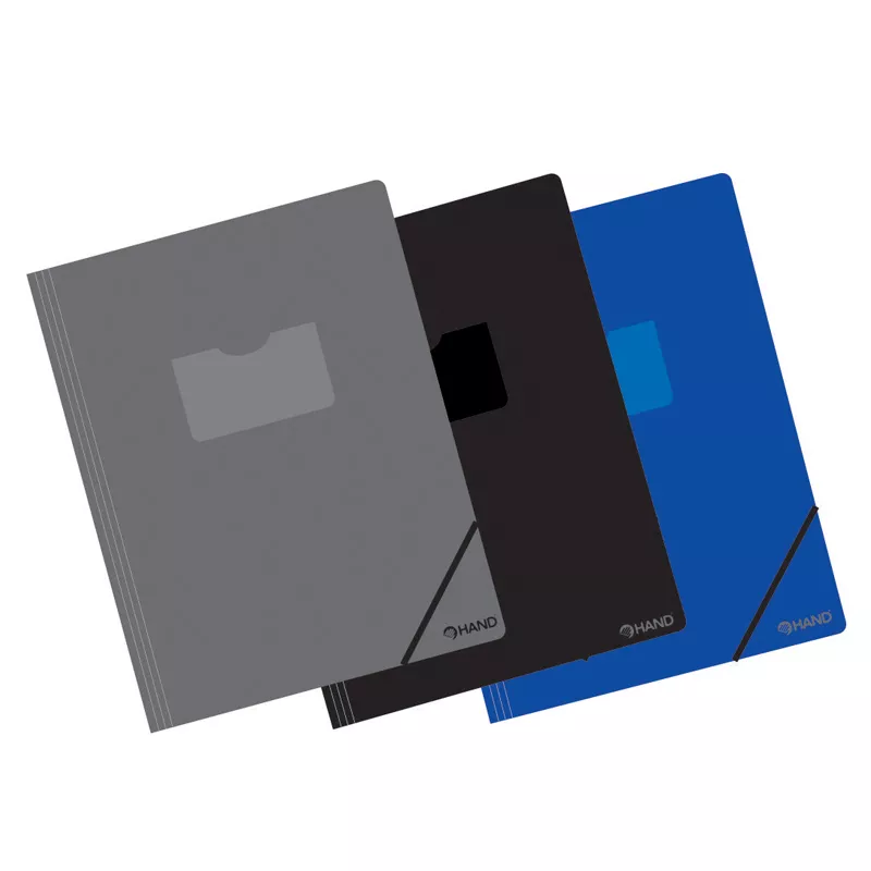 CARPETA PLASTICA CON ELASTICO T.OFICIO COLORES HAND — Hand