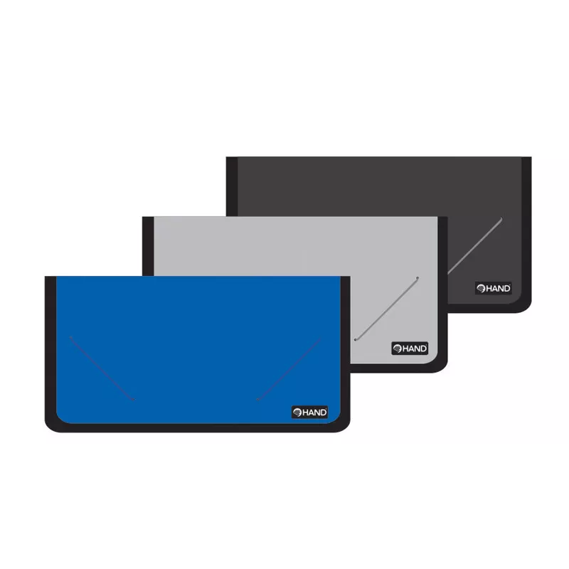 CARPETA PLASTICA CON FUELLE Y ELASTICO 12DEP., HAND — Hand