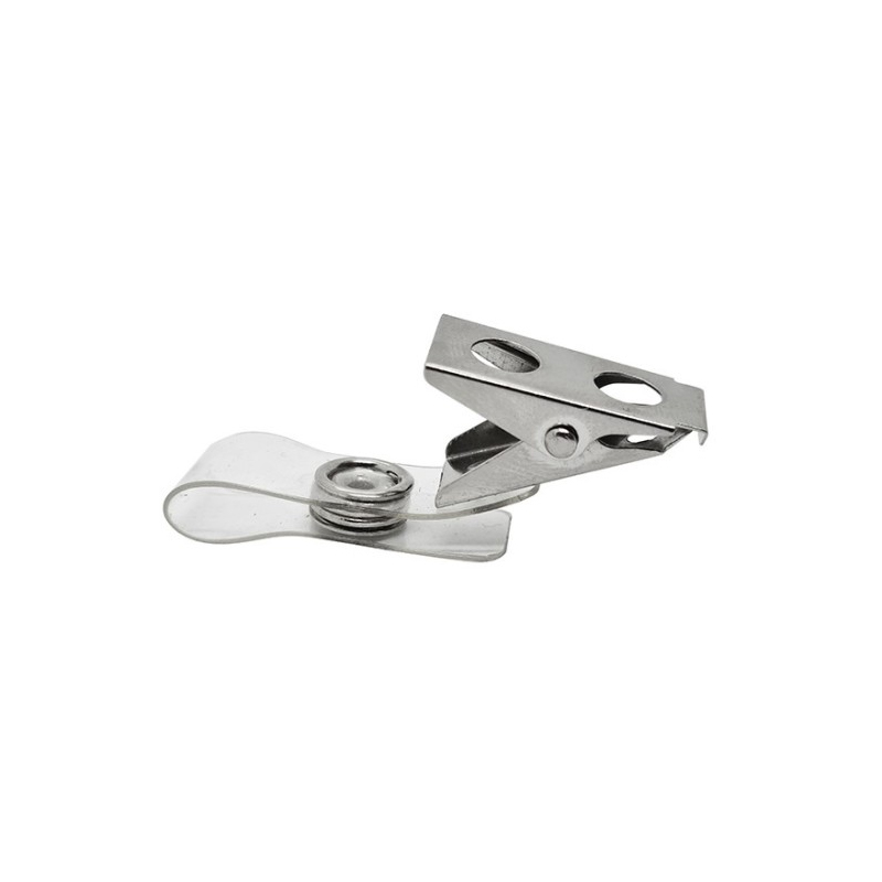 CLIP PLASTICO CON BROCHE PARA PORTA CREDENCIAL NEGRO HAND — Hand