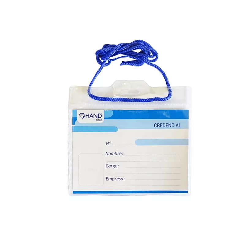 PORTA CREDENCIAL HORIZONTAL CON CINTA 110X75MM HAND — Hand