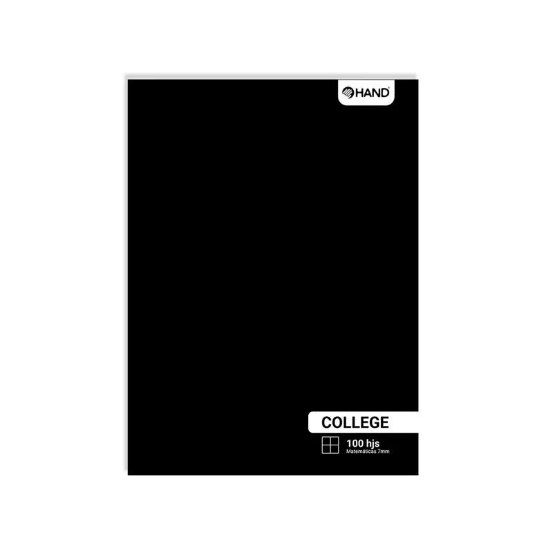 CUADERNO COLLEGE 100HJS 18X24CM NEGRO — Hand