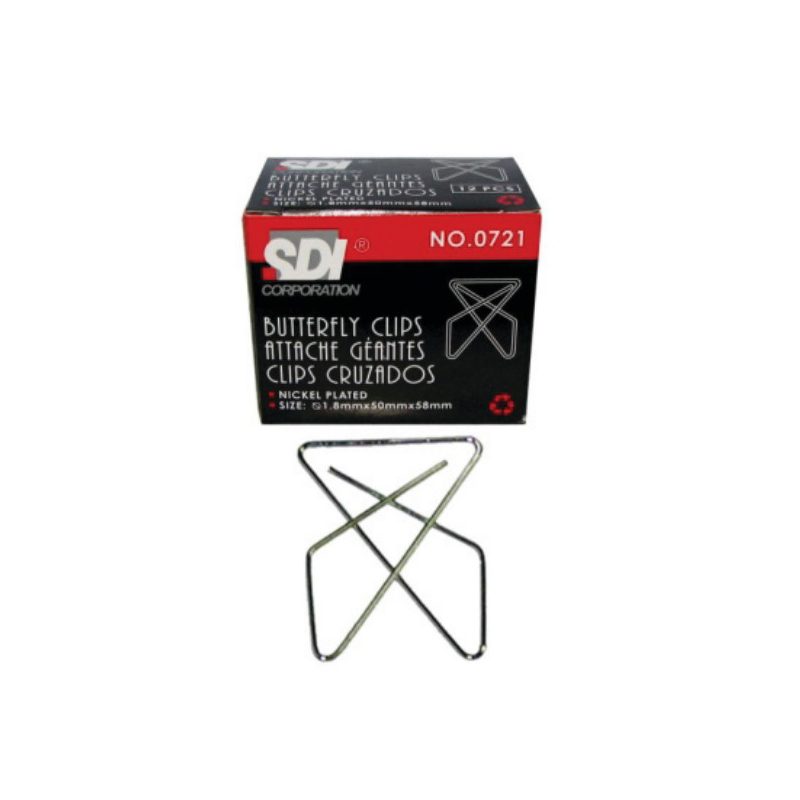 CLIPS MARIPOSA, 5 CM "SDI" CAJA 12UNIS — Genérico