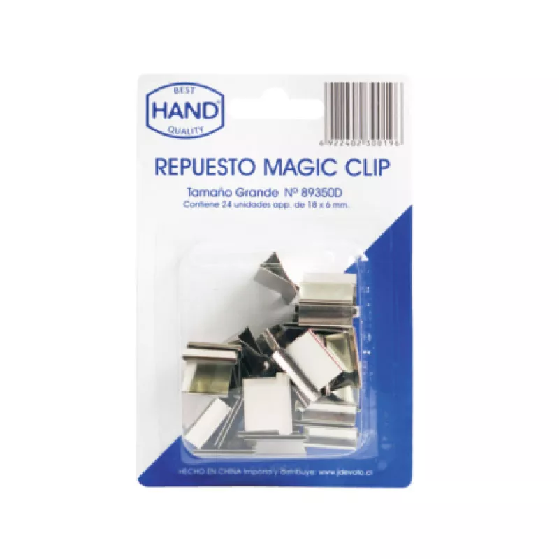 REPUESTO MAGIC CLIP 18X6MM 24 UNIS HAND — Hand