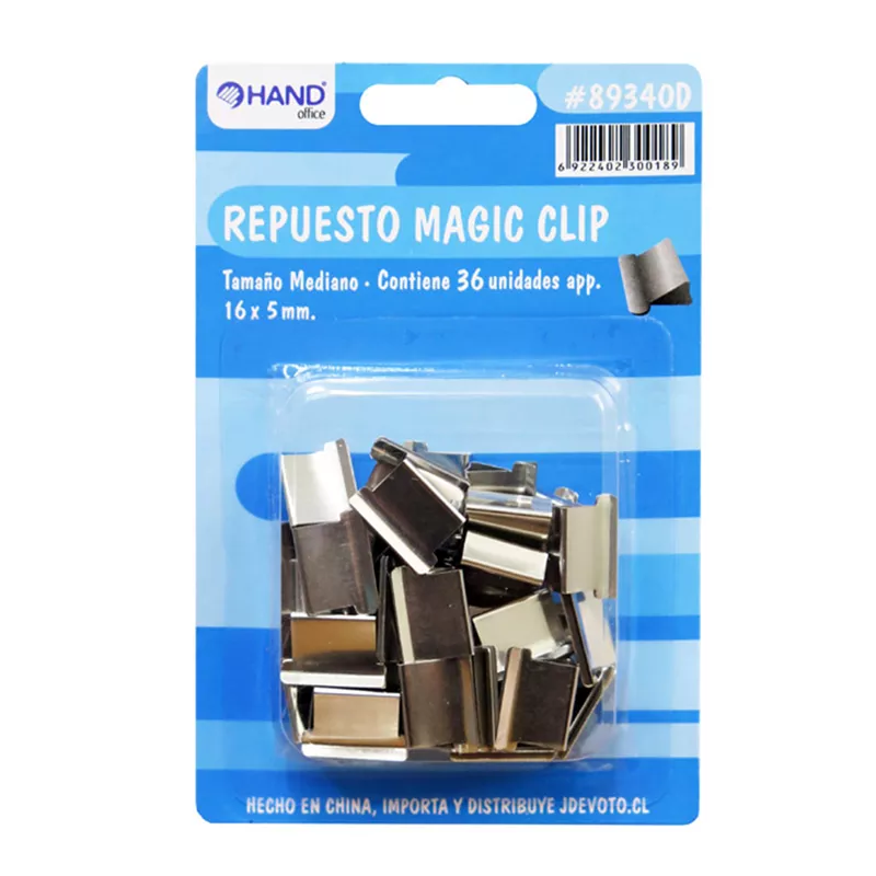 RESPUESTO MAGIC CLIP 16X5MM 36 UNIS HAND — Hand