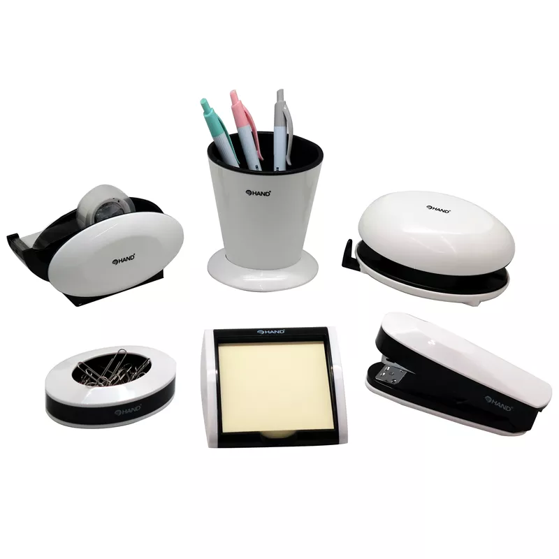 SET DE ESCRITORIO 6 PIEZAS PLASTICO BLANCO — Hand