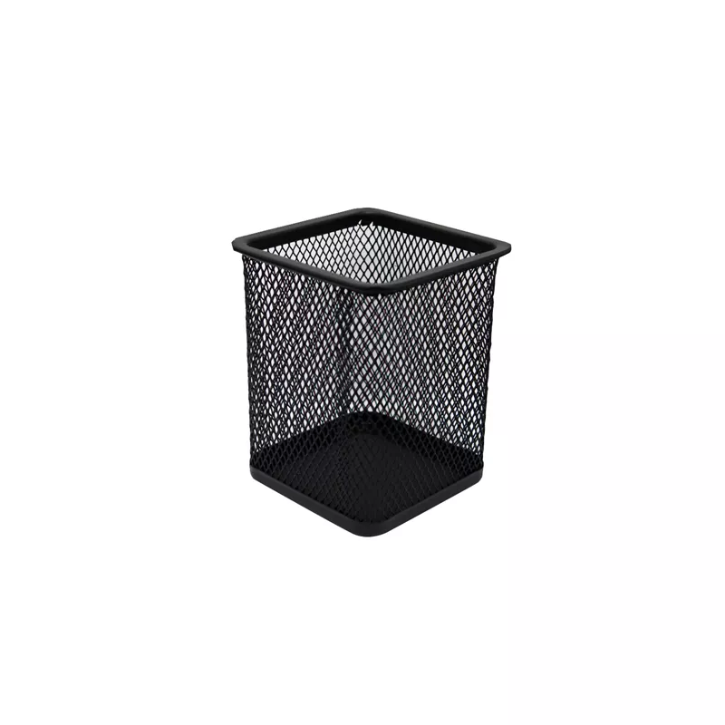 PORTA LAPICES CUADRADO 8X10CM METAL NEGRO — Hand