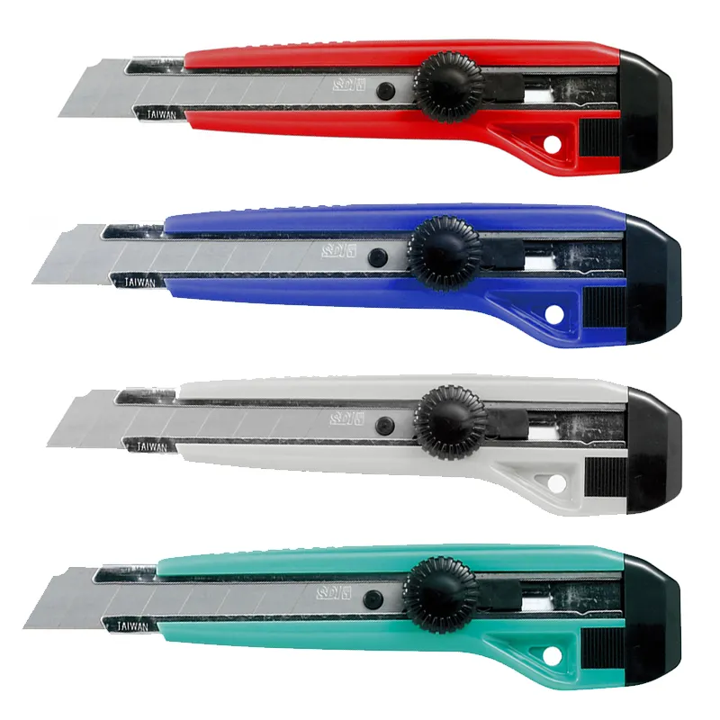 CUCHILLO CARTONERO BLOQEO MANUAL CON 3 HJS 18 MM — SDI