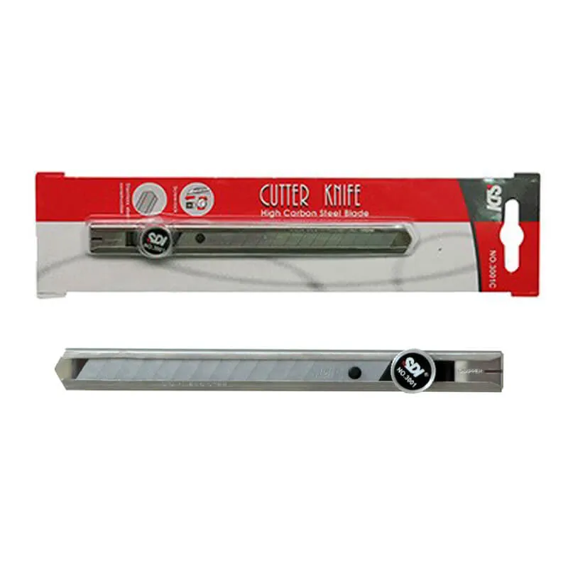 CUCHILLO CARTONERO BLOQEO TORNILLO CON HOJA 9 MM — SDI