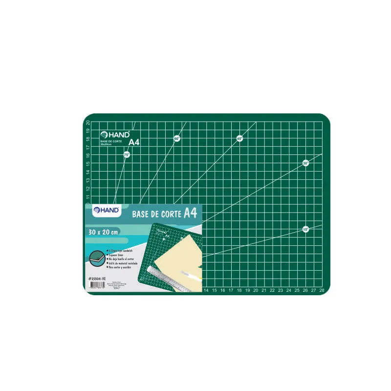 BASE DE CORTE 30X20CM 3MM A4 VERDE HAND — Hand