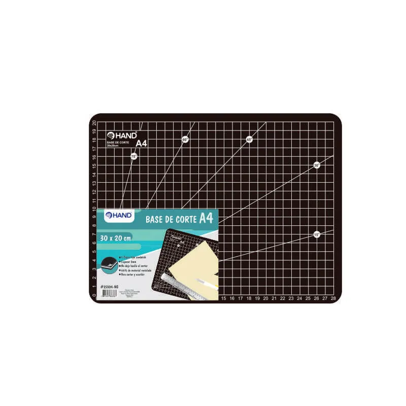 BASE DE CORTE 30X20CM 3MM A4 NEGRO HAND — Hand