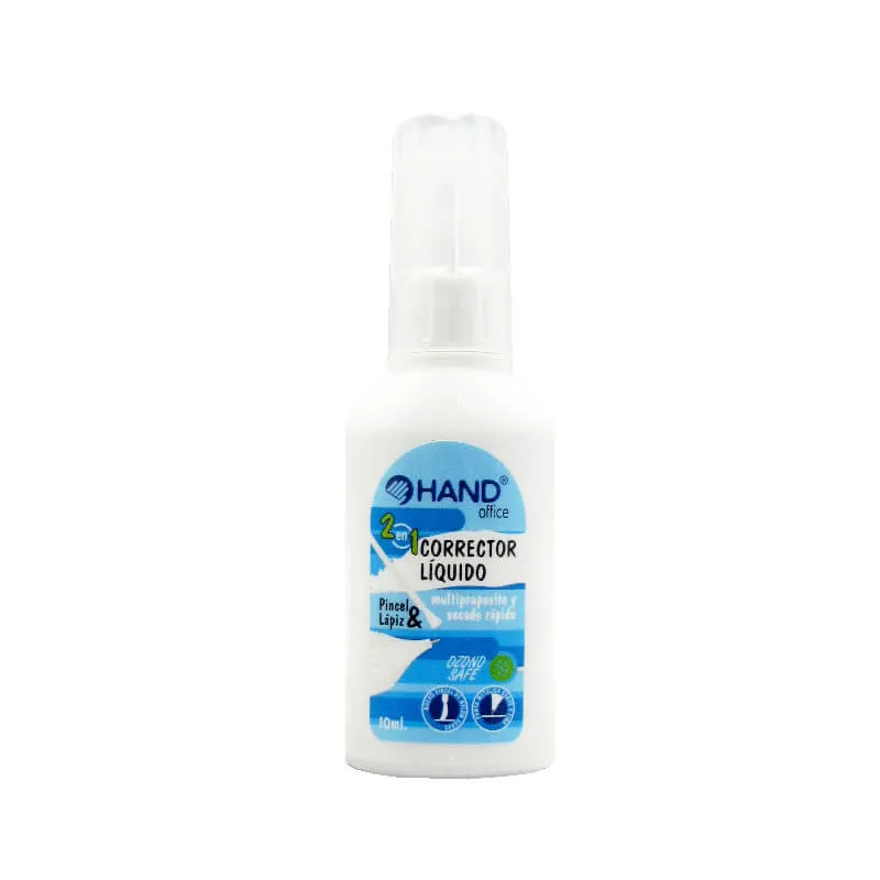 CORRECTOR LIQUIDO BOTELLA 2EN1 10ML HAND — Hand