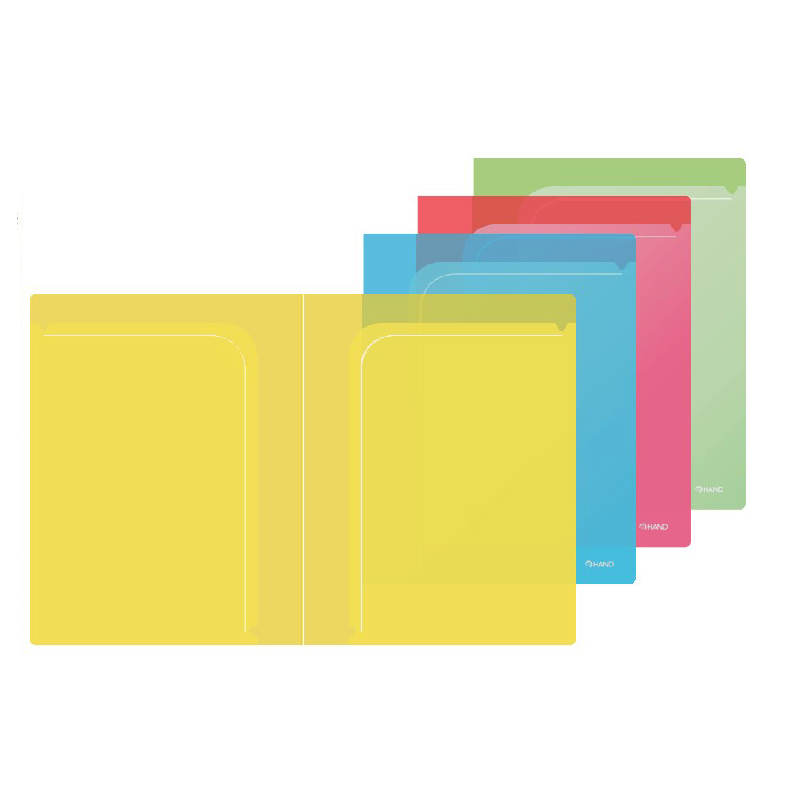 CARPETA VINILICA GRUESA FLEXIBLE CON 2 BOLSILLOS OFICIO HAND — Hand