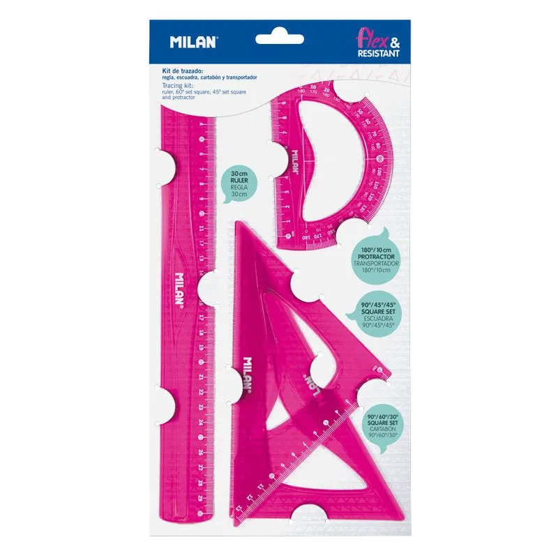 SET REGLAS ACID FLEX ROSADO — Milan