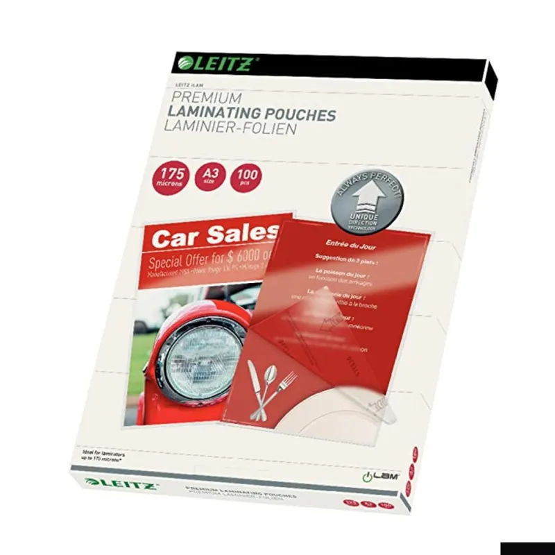 SOBRE PLASTIFICAR LEITZ A3 175 MIC 100UNIS — Leitz