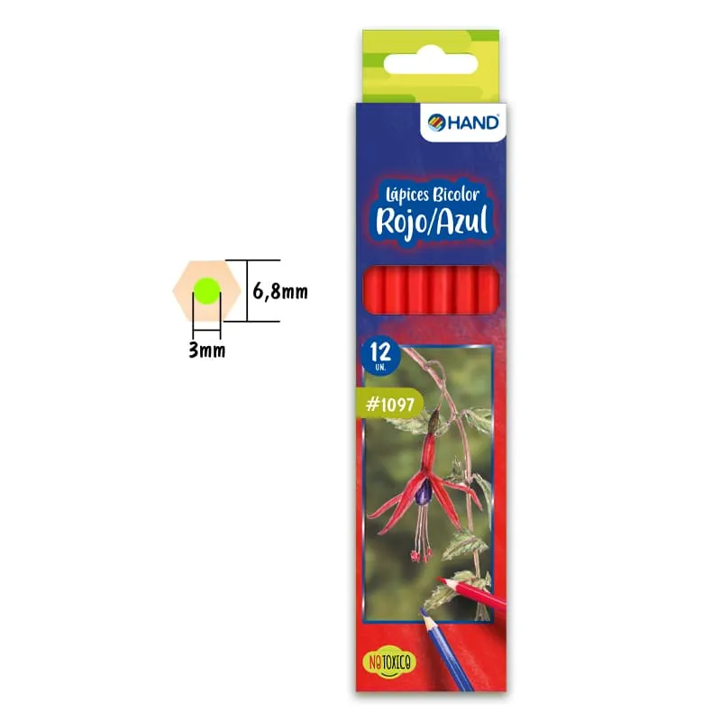 LAPICES BICOLOR AZ/RJ 12UNIS HEXAGONAL HAND — Hand