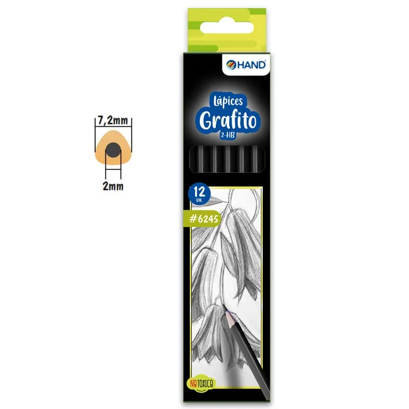 LAPICES GRAFITO 2HB 12UNIS TRANGULAR HAND — Hand