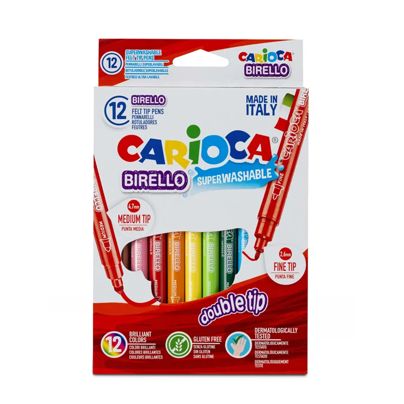 PLUMONES BIRELLO 12 COLORES CARIOCA — Carioca