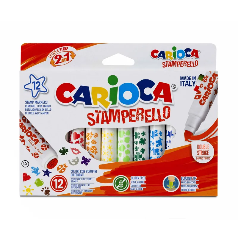 PLUMONES STAMPERELLO 12 COLORES CARIOCA — Carioca
