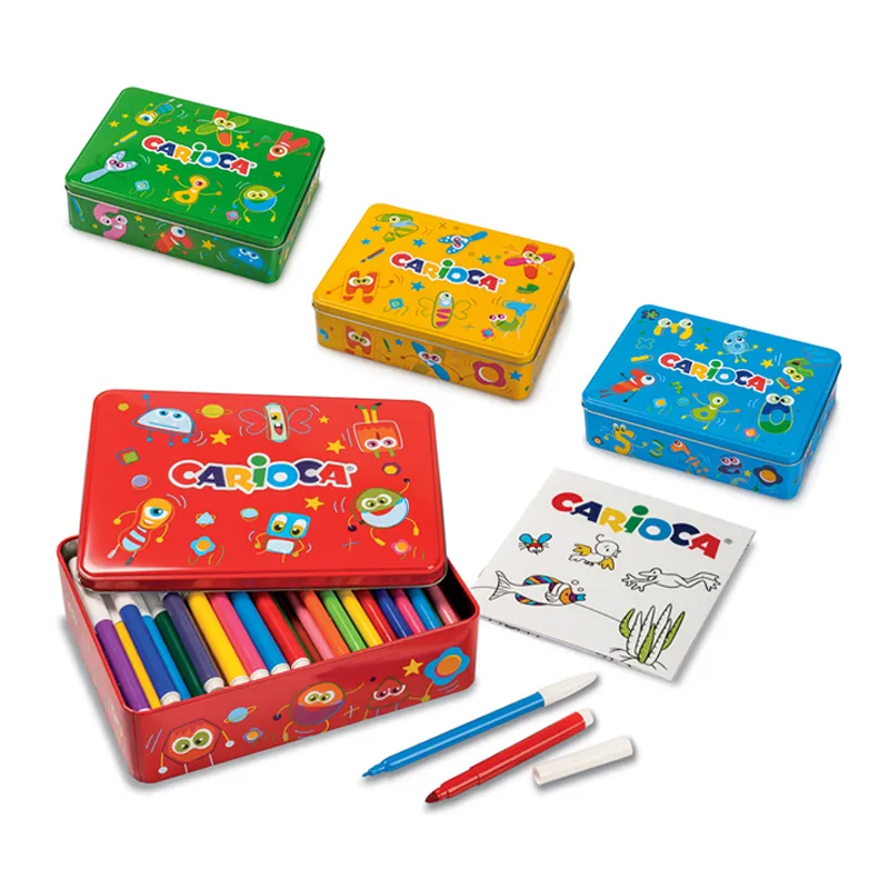PLUMONES CAJA METALICA 100 UNIDADES CARIOCA — Carioca