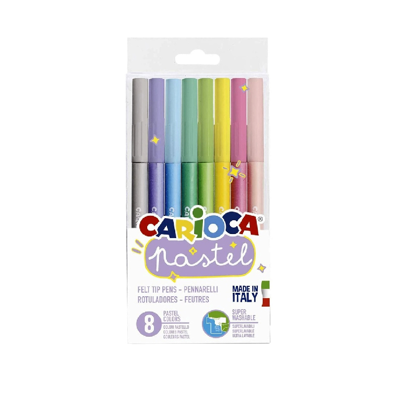 PLUMONES PASTEL 8 COLORES CARIOCA — Carioca