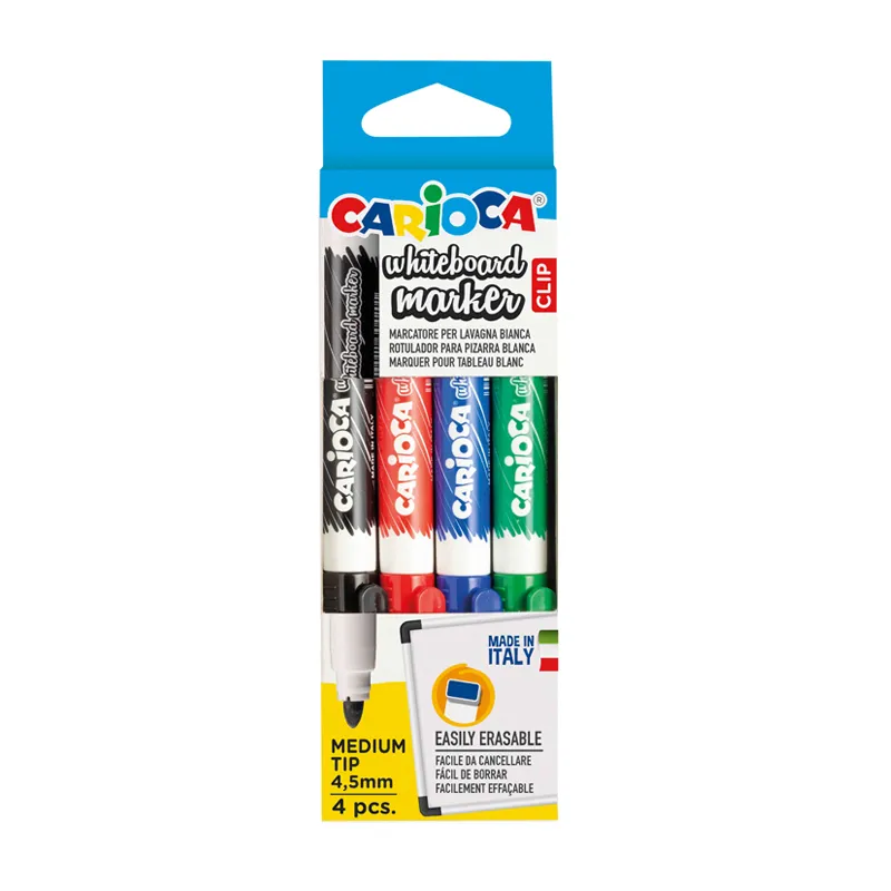 MARCADOR BORRABLE PIZARRA 4 COLORES CARIOCA — Carioca