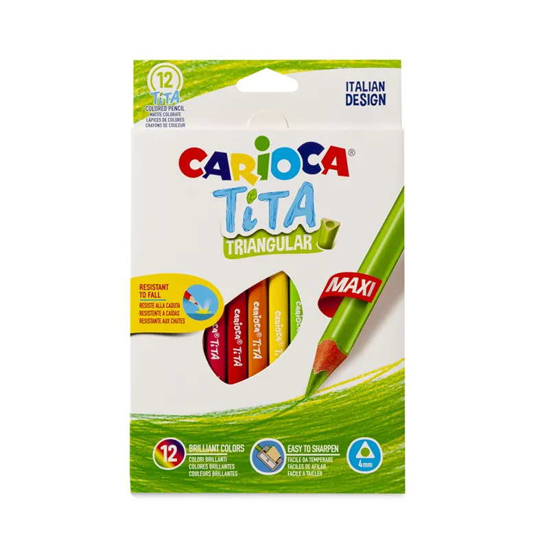 LAPICES TITA TRIANGULAR MAXI 12 COLORES CARIOCA — Carioca