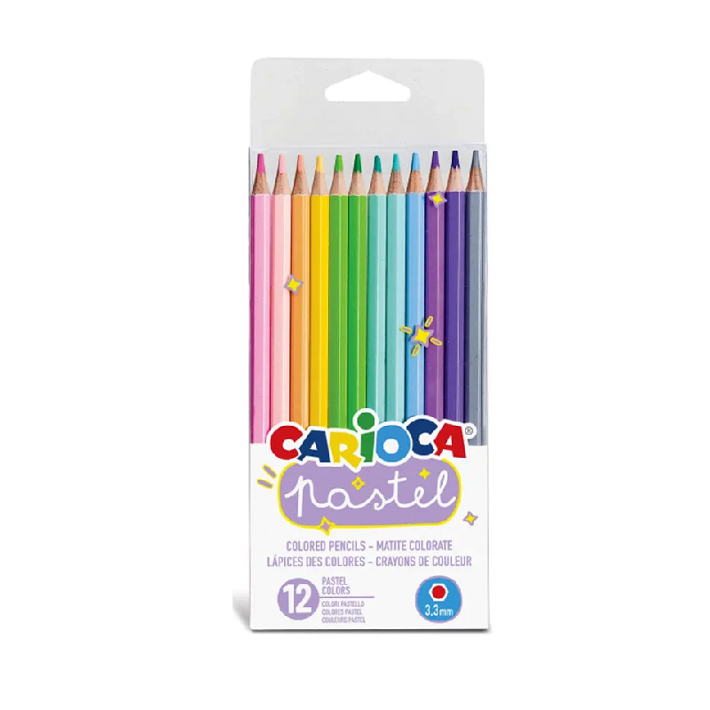 LAPICES PASTEL 12 COLORES CARIOCA — Carioca
