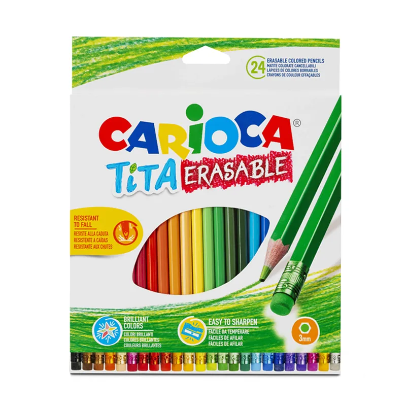 LAPICES TITA HEXAGONAL BORRABLE 24 COLORES CARIOCA — Carioca