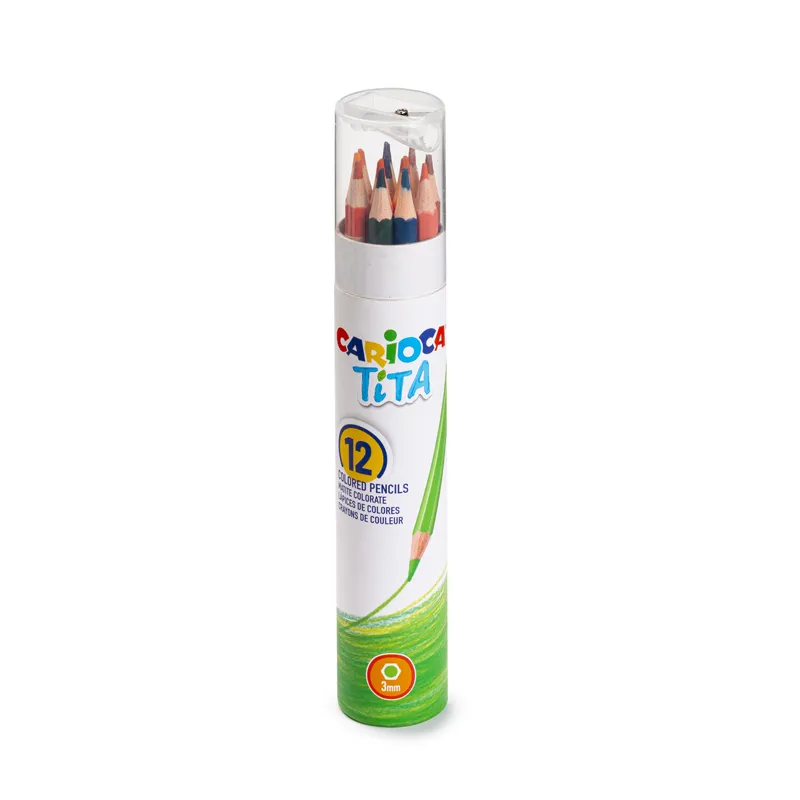 LAPICES TITA HEXAGONAL 12 COLOR + SACAPUNTA CARIOCA — Carioca