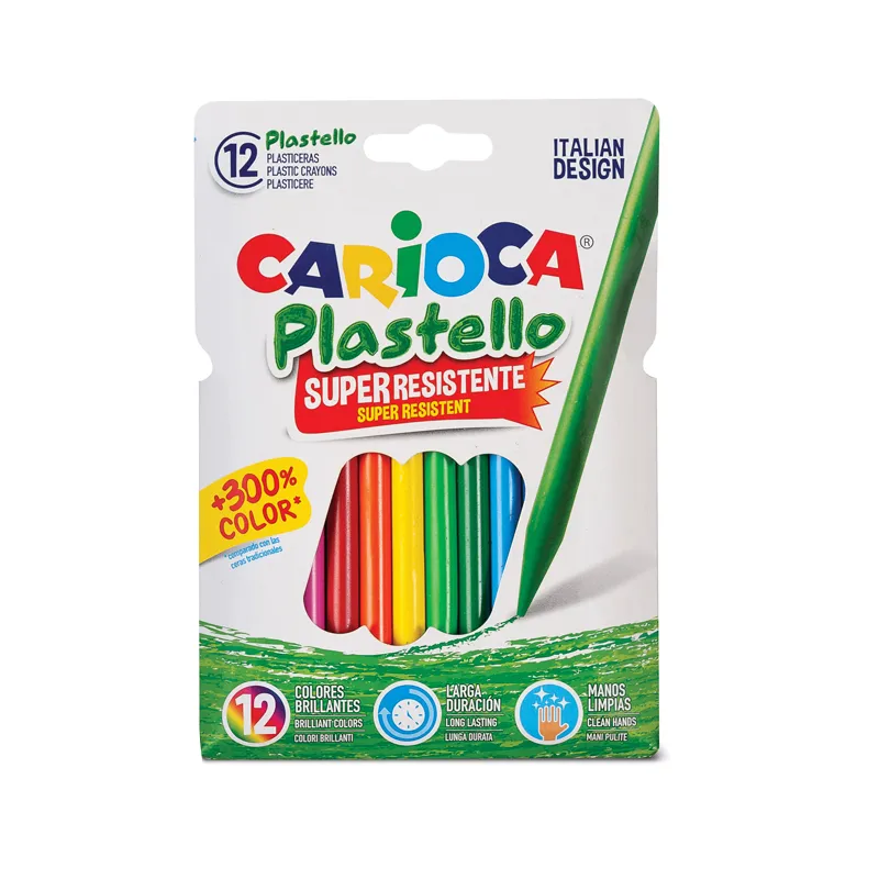CRAYON PLASTICO 12 COLORES CARIOCA — Carioca
