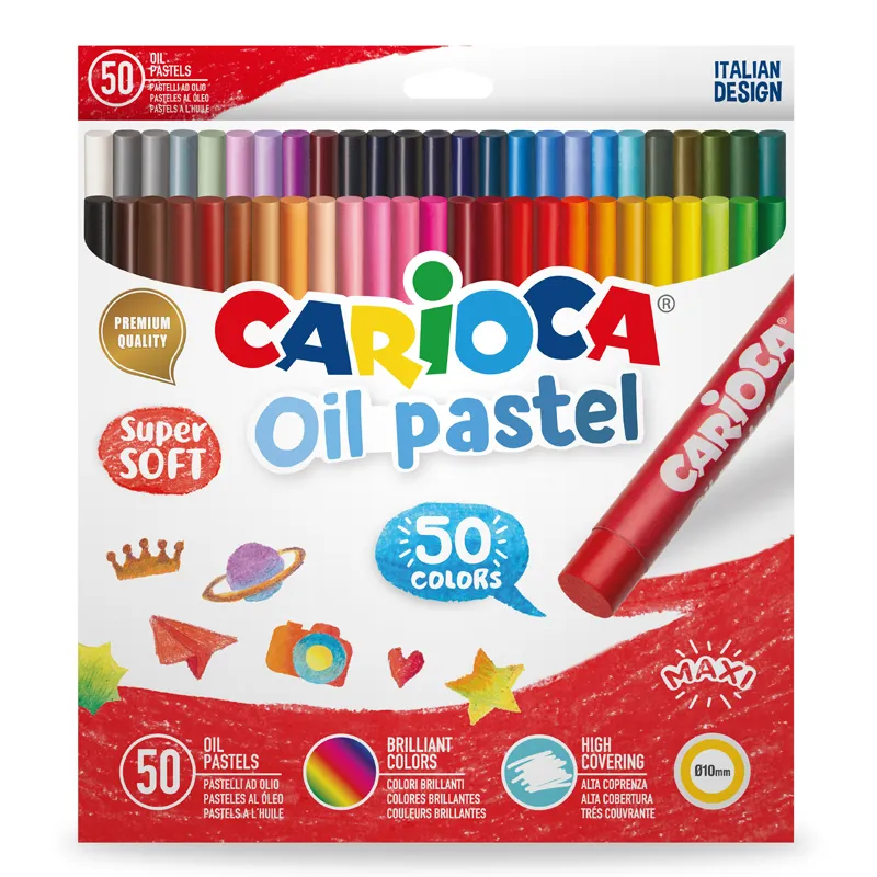 LAPICES PASTEL GRASO 50 COLORES CARIOCA — Carioca
