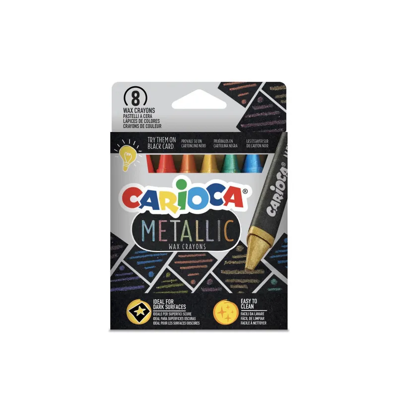 CRAYONES METALICO MAXI 8 COLORES CARIOCA — Carioca