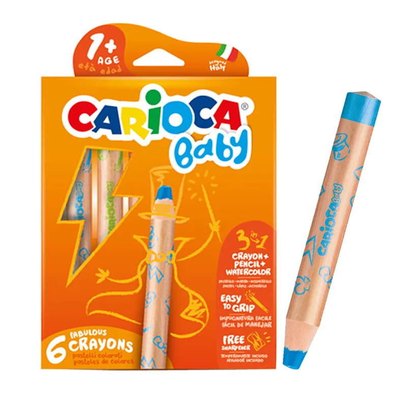 CRAYON 3 EN 1 BABY 6 COLORES CARIOCA — Carioca