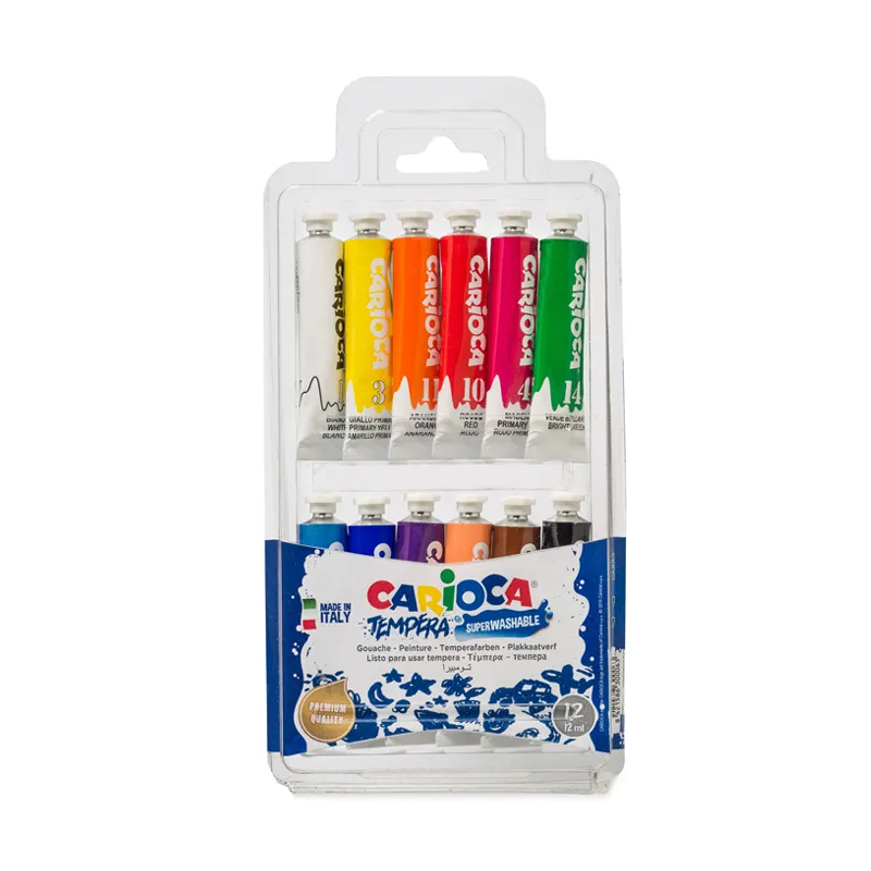 TEMPERA EN POMO 12ML 12 COLORES CARIOCA — Carioca