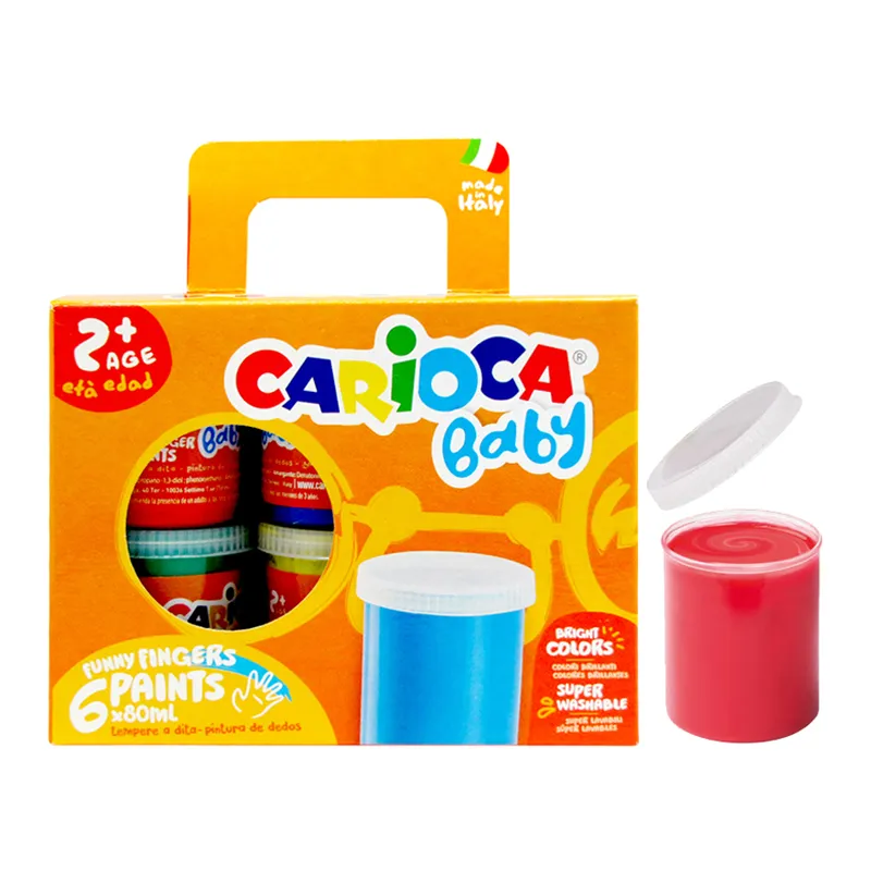 PINTURA DEDOS BABY 6 COLORES 80ML CARIOCA — Carioca