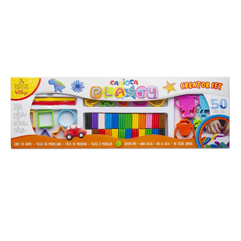 PLASTICINA 400GM 12 COLORES + MOLDES CARIOCA — Carioca