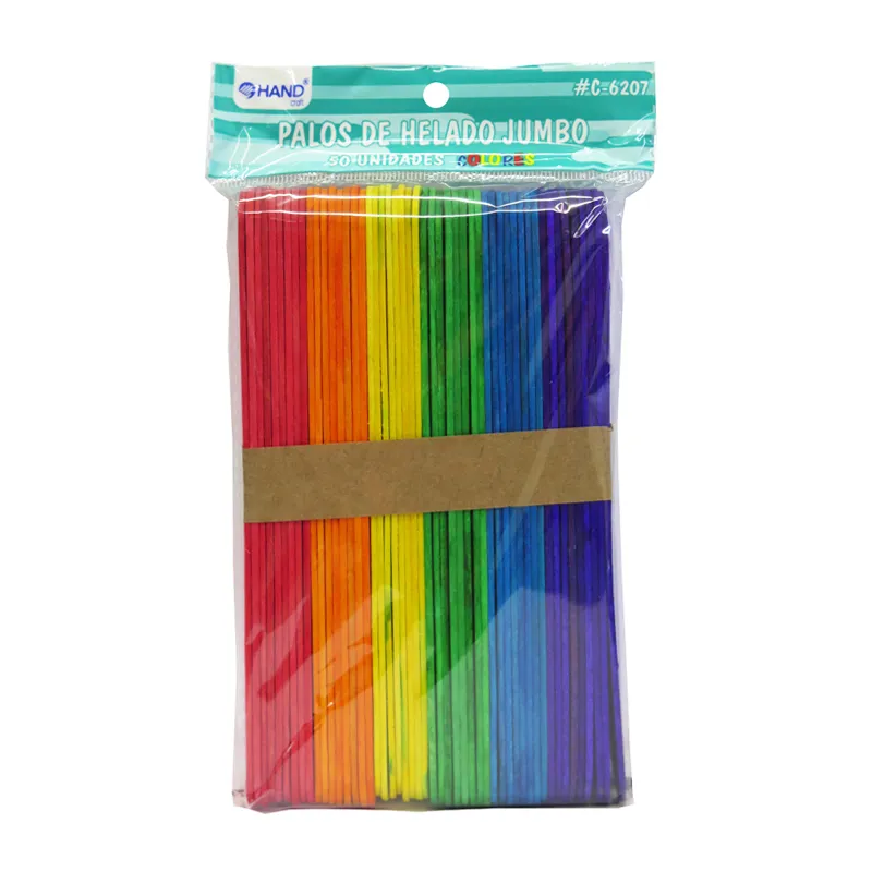 PALOS HELADO JUMBO 50UNIS COLORES HAND — Hand