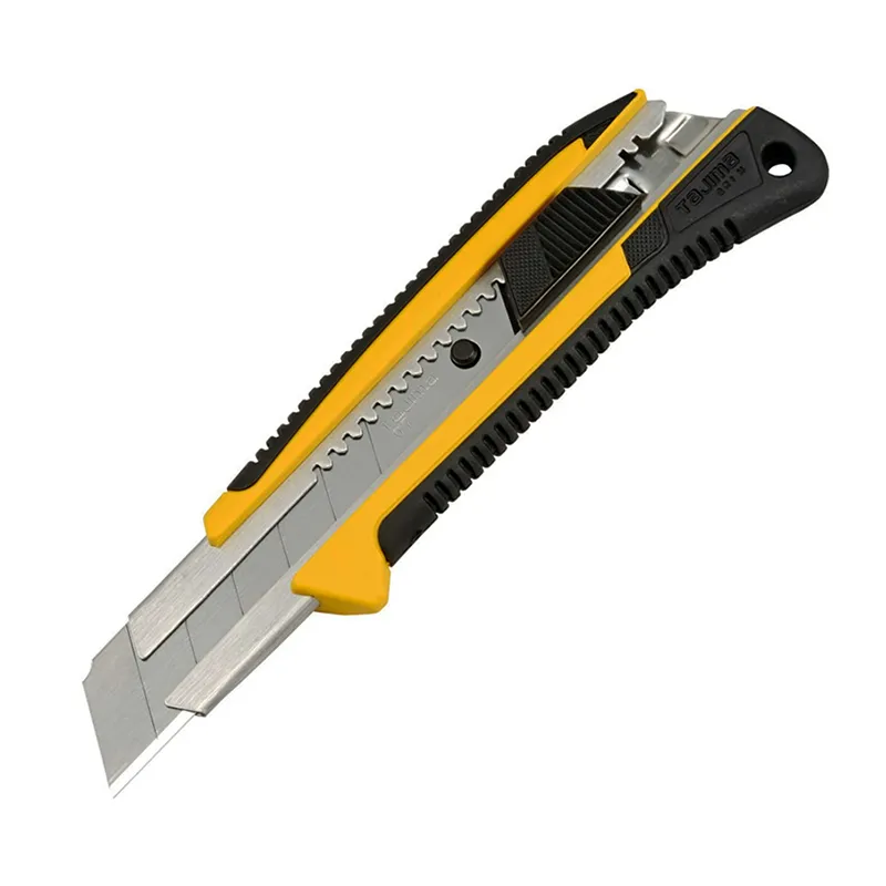 CUTTER BLOQUEO AUTOMATICO GOMA CON 1 HOJA 25MM TAJIMA — Tajima