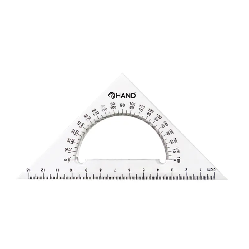 ESCUADRA C/TRANSPORTADOR 45° 30CMS HAND — Hand