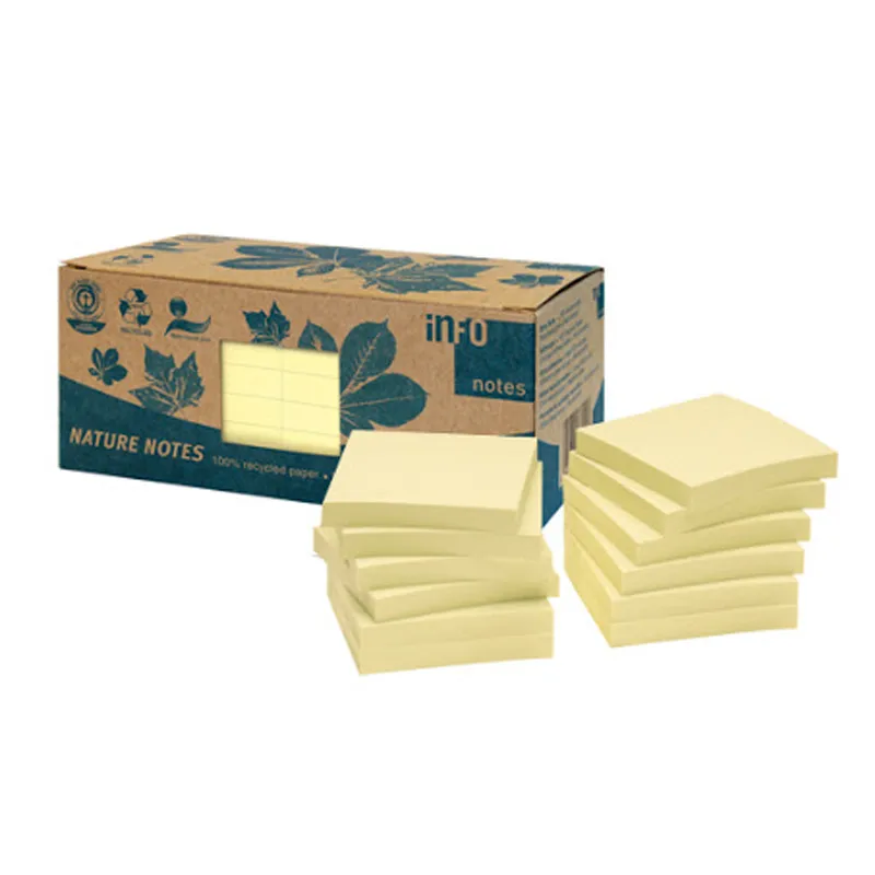 NOTAS ADHESIVAS ECO 100HJ AMARILLO 75X75MM 12UN INFO NOTES — Info Notes