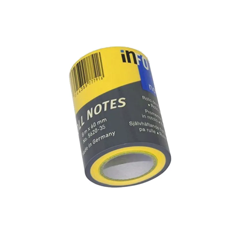 NOTA ADHESIVA ROLLO AMARILLO 60MM X 8MT INFO NOTES — Info Notes