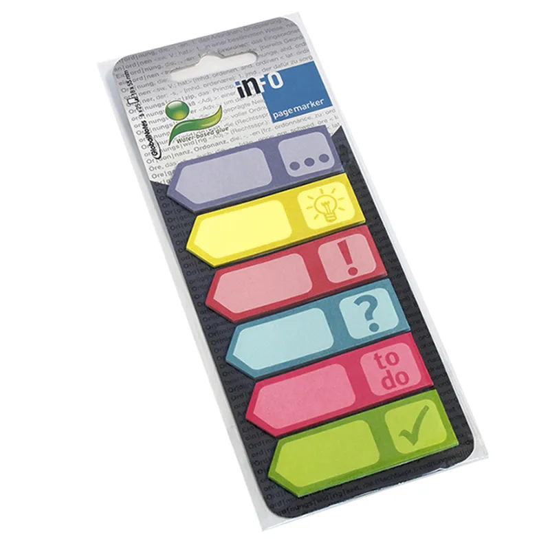 MARCADOR DE PAPEL SIGNOS 25X6 COLORES INFO NOTES — Info Notes