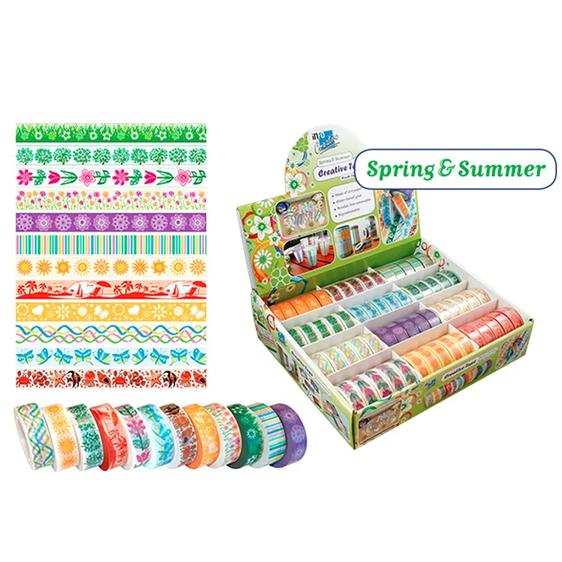 Imagen de CINTA CREATIVA 60 ROLLOS 15mm x 10mt SPRING SUMMER INFO