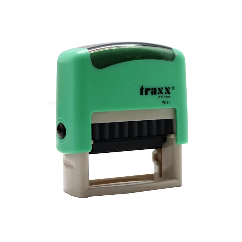 SELLO AUT 38X14MM NEGRA, COLOR VERDE TRAXX — Traxx