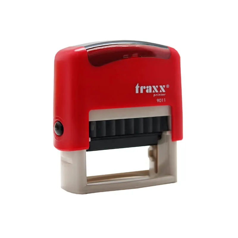 SELLO AUT 38X14MM NEGRA, COLOR ROJO TRAXX — Traxx