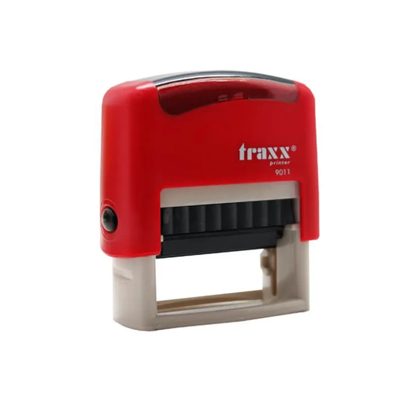 SELLO AUT 48X18MM NEGRA, COLOR ROJO TRAXX — Traxx