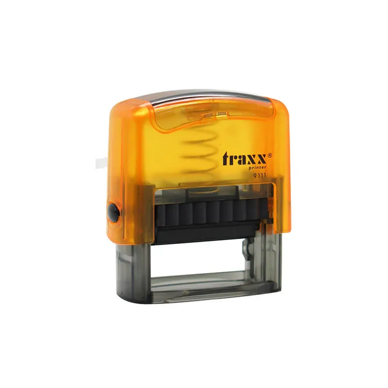 SELLO AUTOM TEXTO 38X14MM TRAS-AM NEGRA TRAXX — Traxx