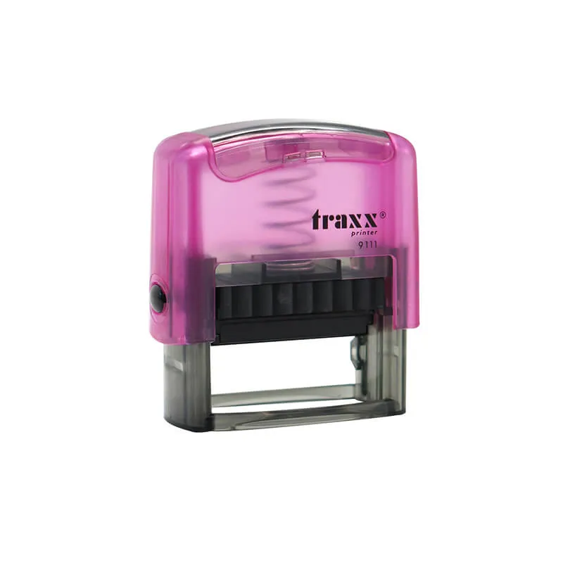SELLO AUTOMATICO TEXTO 38X14MM NEGRA TRAXX — Traxx
