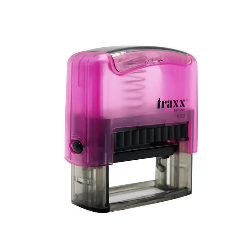 SELLO AUTOM TEXTO 48X18MM TRAS-RS NEGRA TRAXX — Traxx